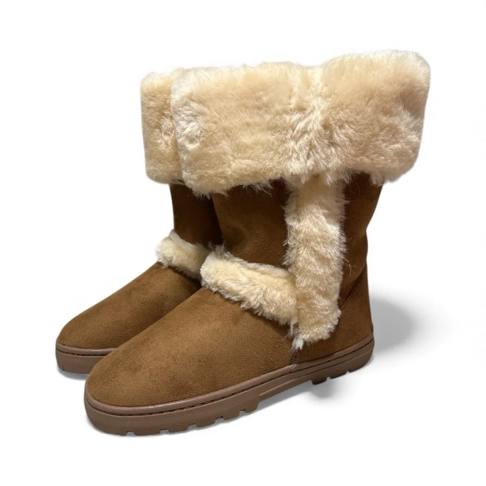 Style & Co. Brown Faux Fur Winter Boots. Sz/8 NWT/WB.